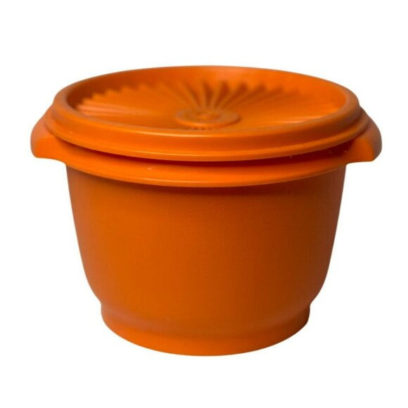 VTG Tupperware Harvest Orange Condiment Bowl #886-17 | Retro Kitchen Storage USA - Picture 1 of 5